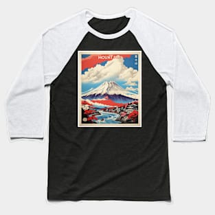 Mount Fuji Japan Vintage Poster Tourism 2 Baseball T-Shirt